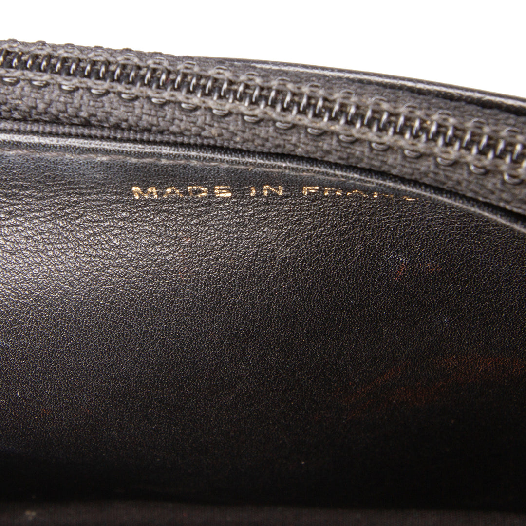 Quilted Caviar Boy Wallet on Chain Black - Gaby Paris