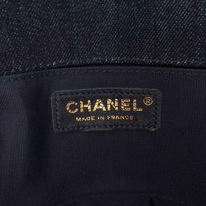 Chanel Small Quilted Jean and Tweed Boy Flap Bleu