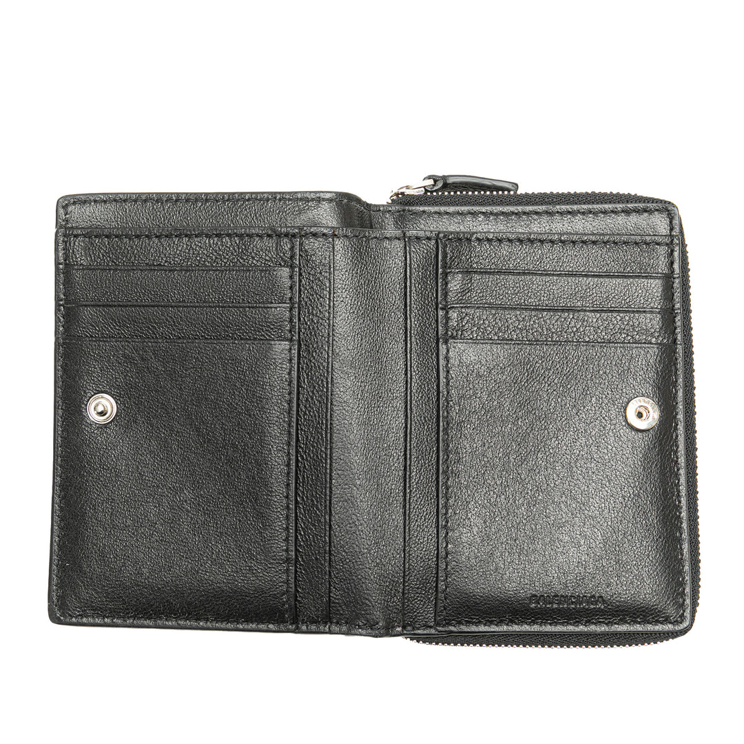 Leather Everyday Bifold Wallet Black - Gaby Paris