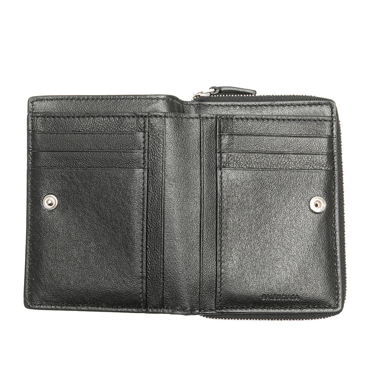 Leather Everyday Bifold Wallet Black - Gaby Paris