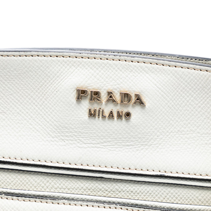 Prada Bicolor Saffiano Cuir à finitions Toile Sac