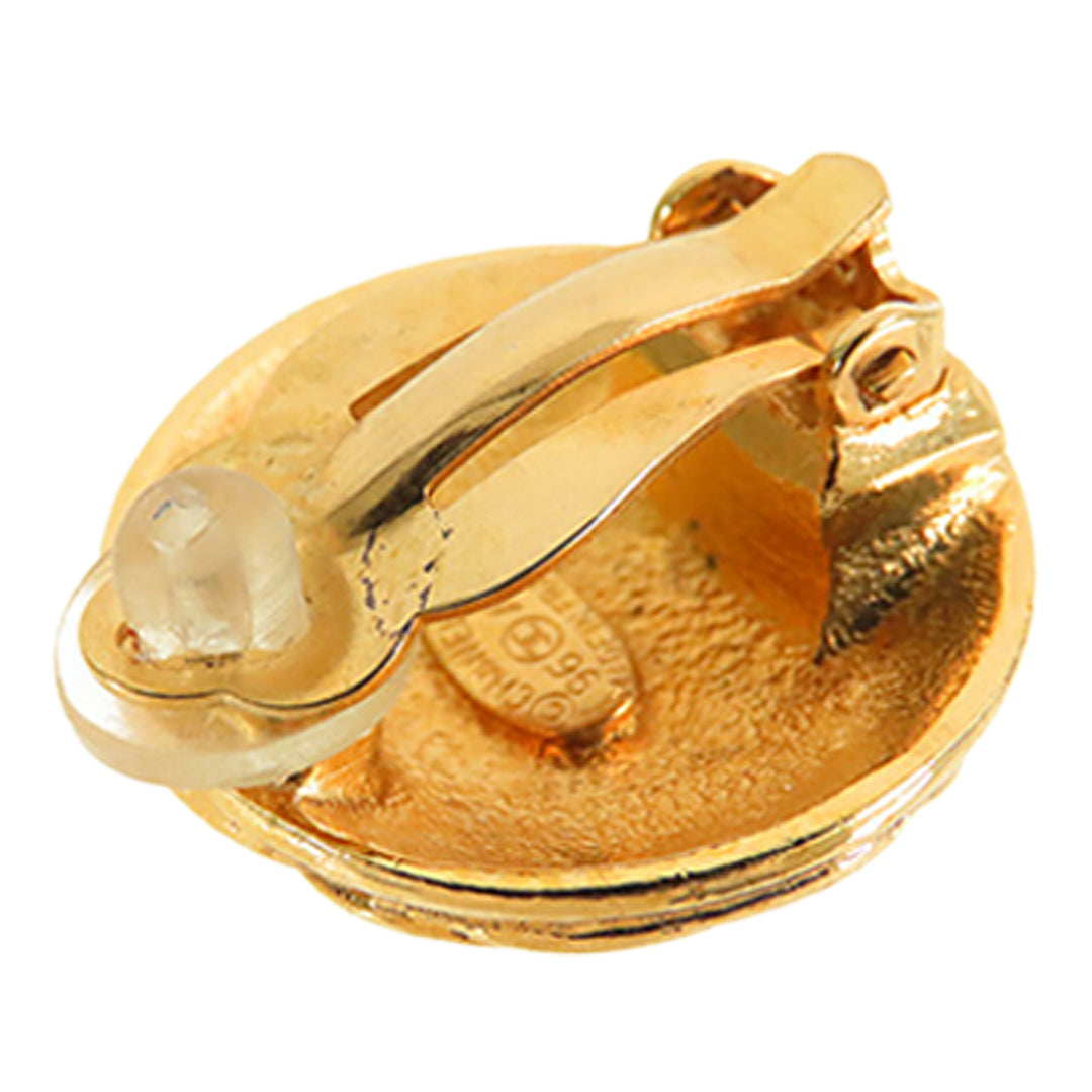 Chanel CC plaqué Clip On Boucle d’oreilles