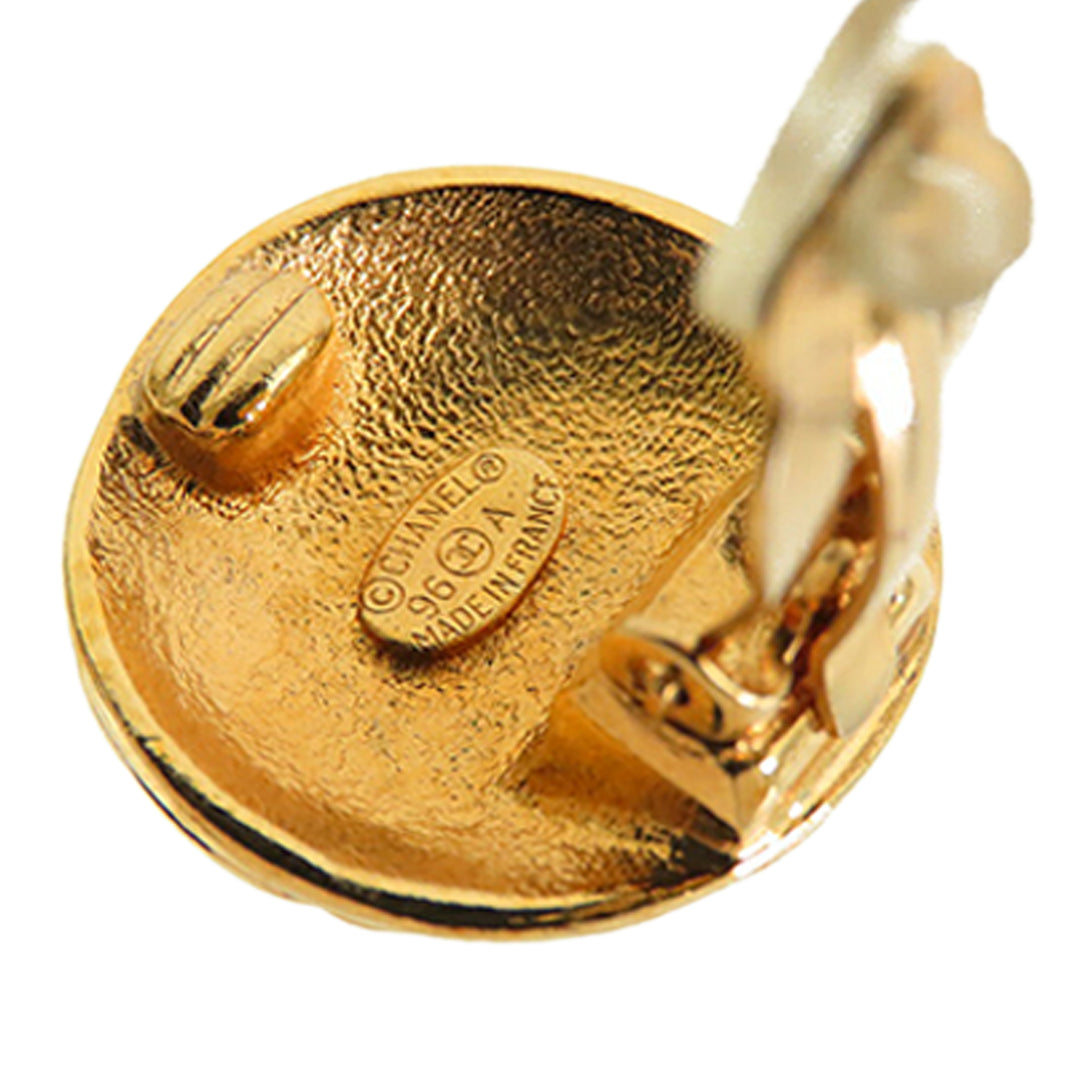 Chanel CC plaqué Clip On Boucle d’oreilles