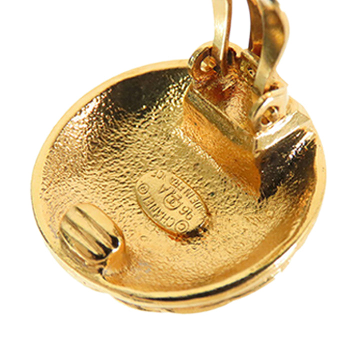 Chanel CC plaqué Clip On Boucle d’oreilles