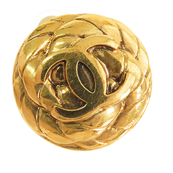 Chanel CC plaqué Clip On Boucle d’oreilles