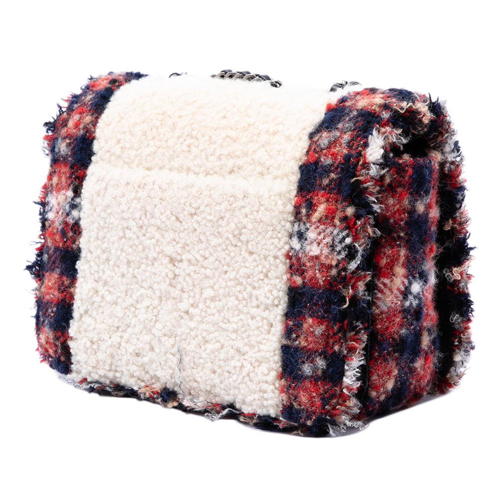 Chanel Sac bandoulière CC et Shearling Rabat simple Multi Tweed Multicolore – vue 2 – GABY PARIS