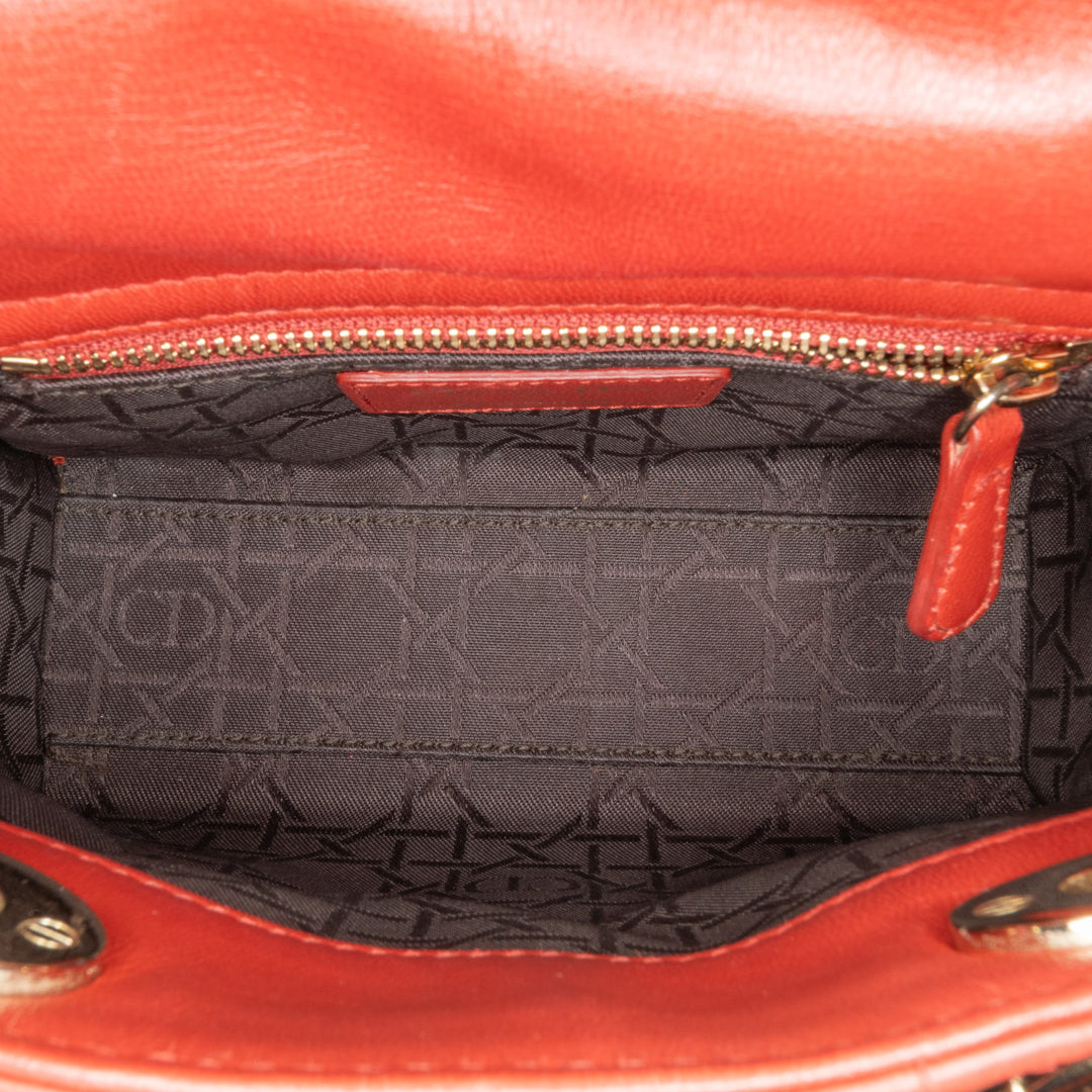 Mini Cannage Lambskin Lady Dior Red - Gaby Paris