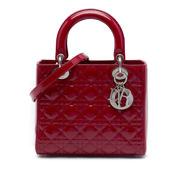 Dior Lady Dior Cannage Moyen Rouge – vue principale – GABY PARIS