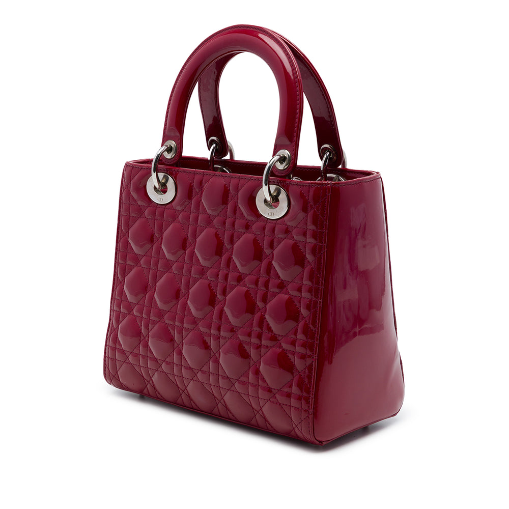 Dior Lady Dior Cannage Moyen Rouge – vue 2 – GABY PARIS