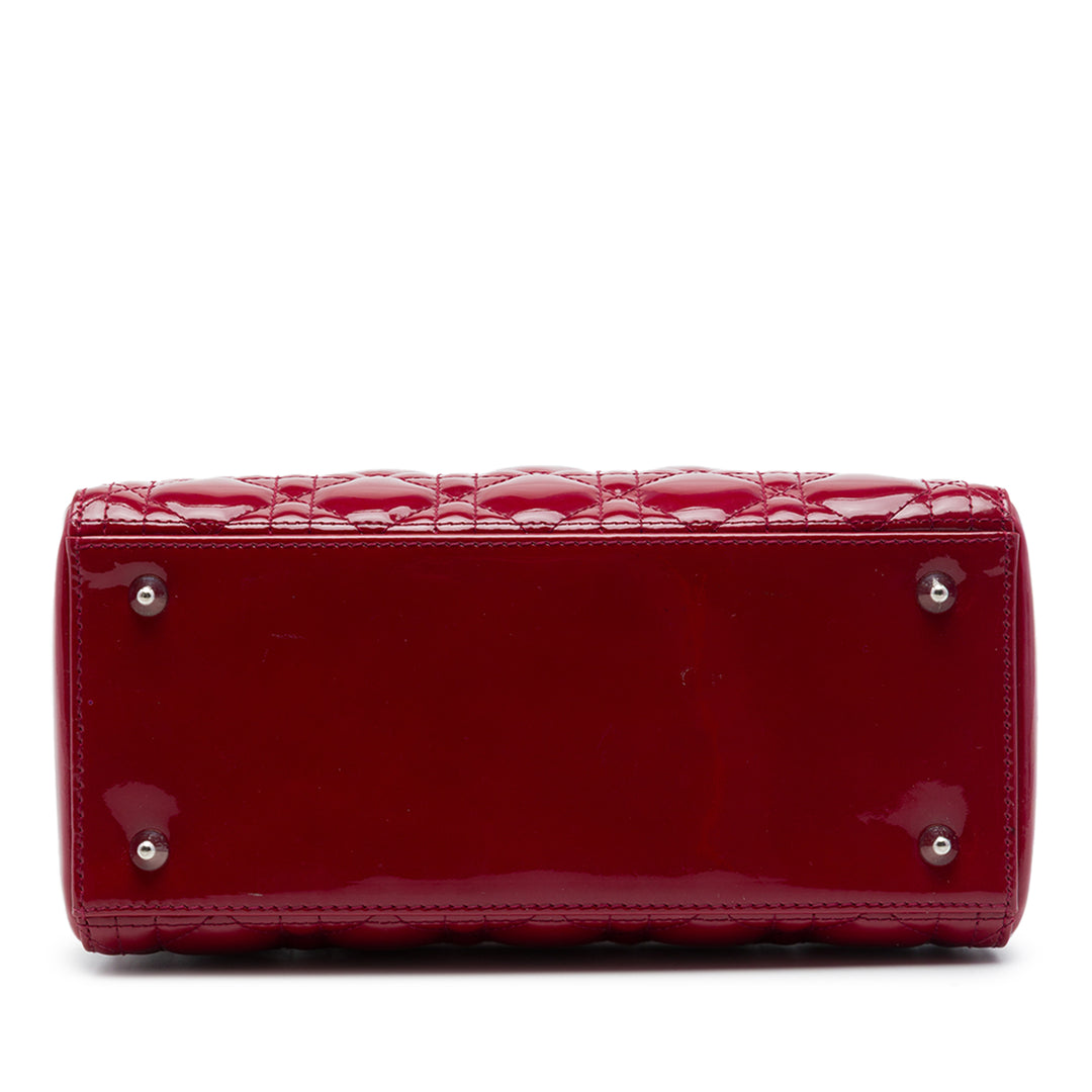 Dior Lady Dior Cannage Moyen Rouge – vue 3 – GABY PARIS