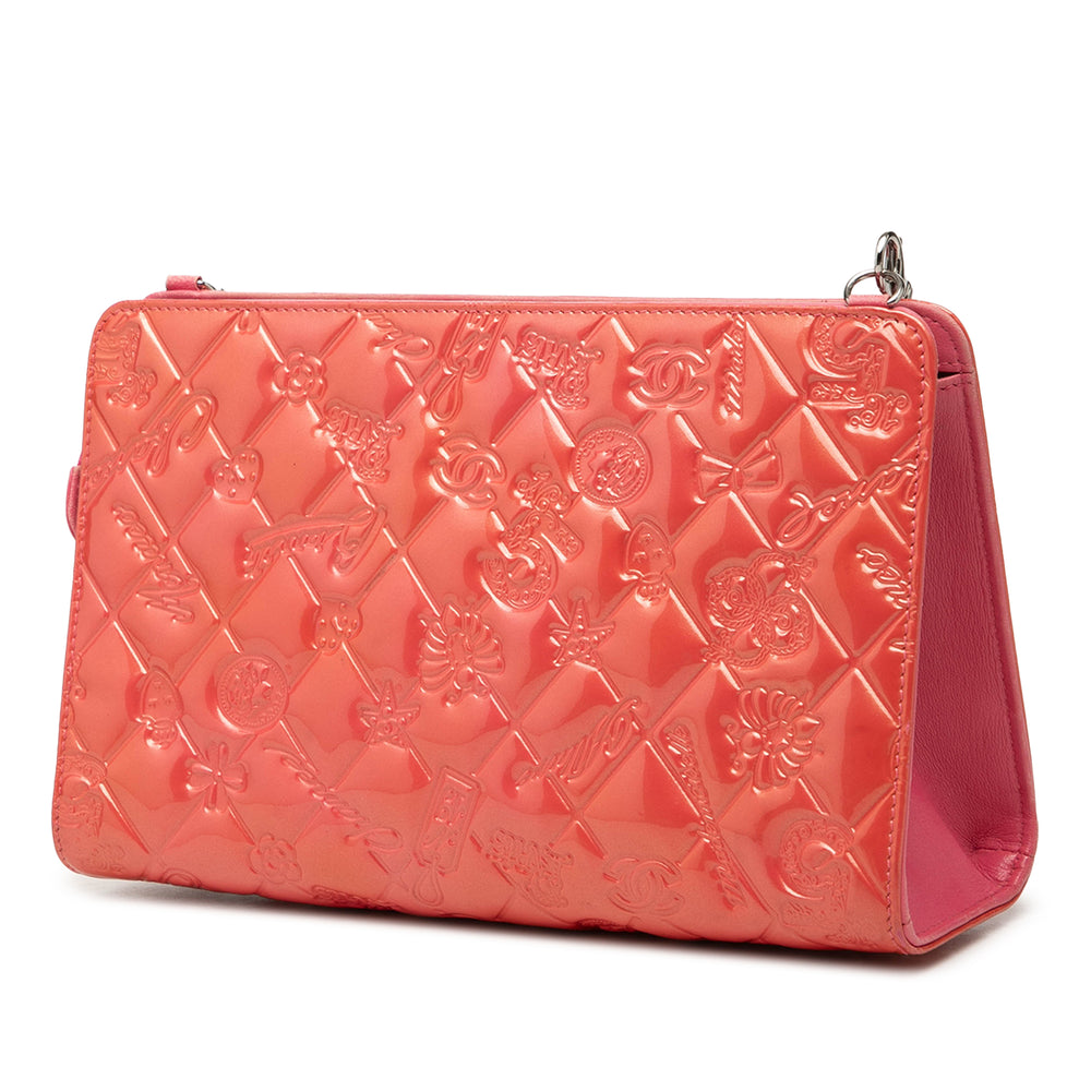 Chanel Matelassé embossé Lucky Symbols Pochette Rose – vue 2 – GABY PARIS