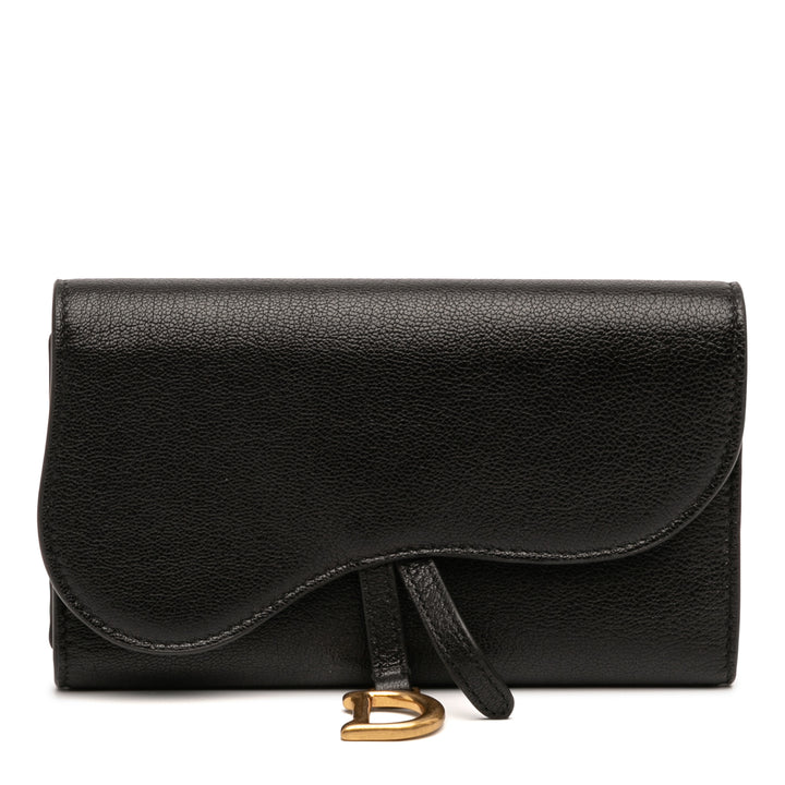 Dior Cuir de chèvre Saddle Portefeuille long