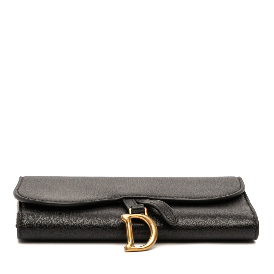Dior Cuir de chèvre Saddle Portefeuille long