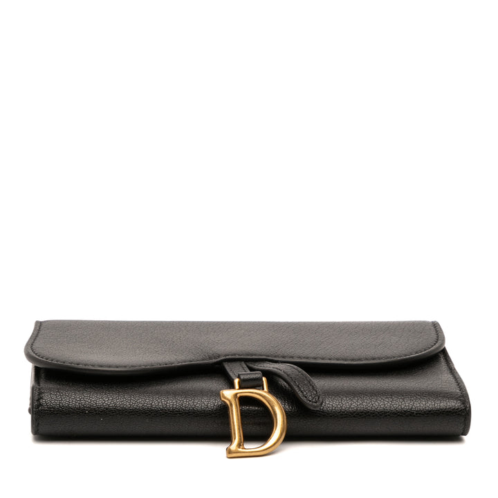 Dior Cuir de chèvre Saddle Portefeuille long