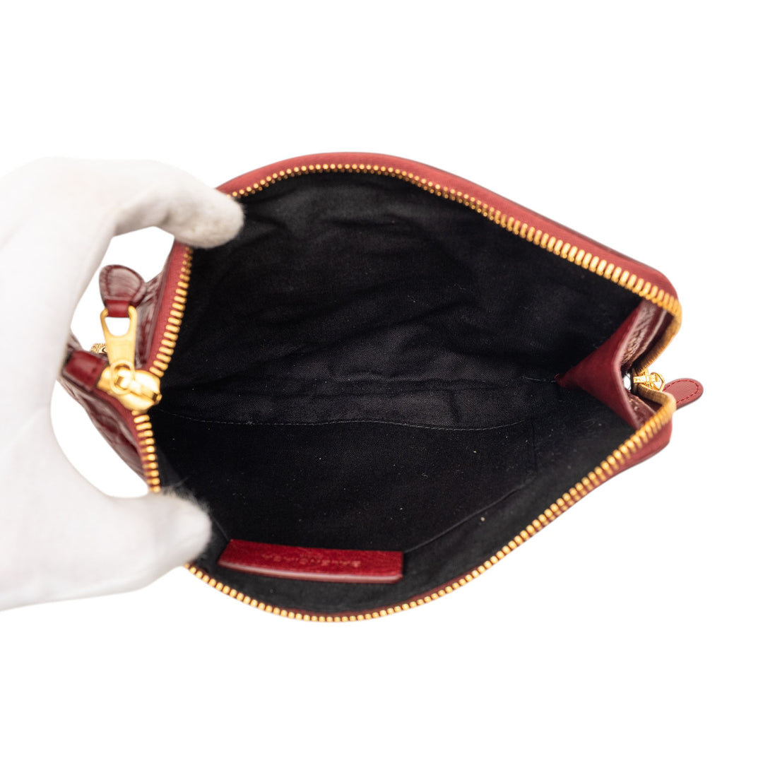 Balenciaga Cuir d’agneau Motocross Giant 12 Zip Around Flat Pochette