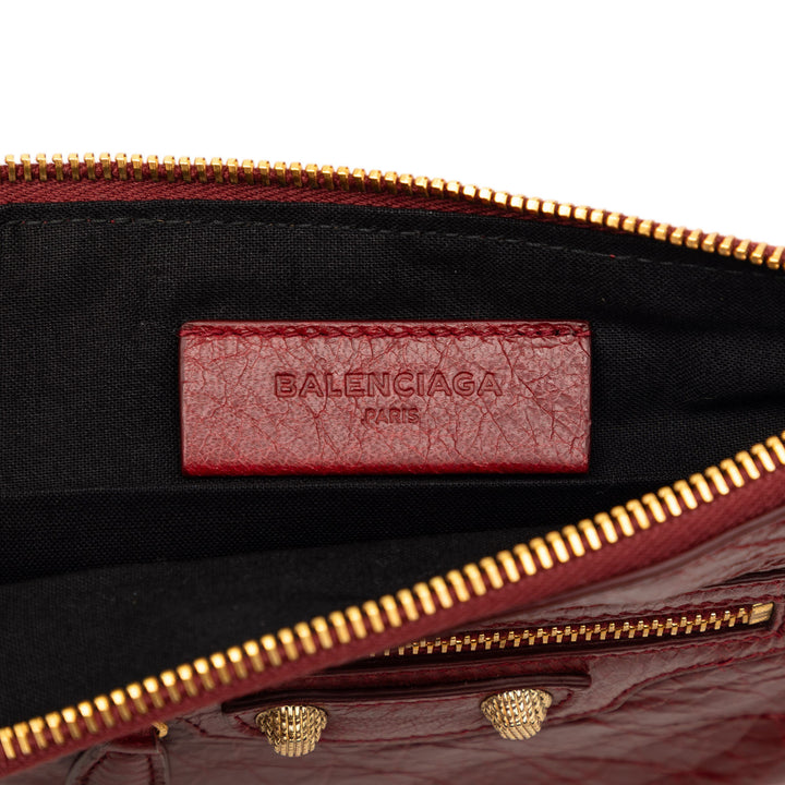 Balenciaga Cuir d’agneau Motocross Giant 12 Zip Around Flat Pochette
