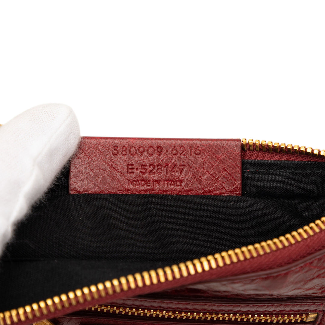 Balenciaga Cuir d’agneau Motocross Giant 12 Zip Around Flat Pochette