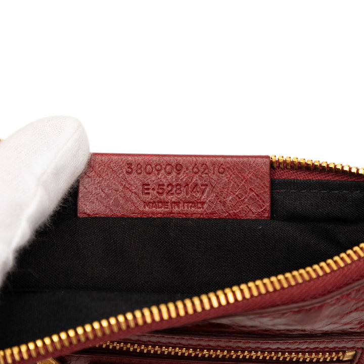 Balenciaga Cuir d’agneau Motocross Giant 12 Zip Around Flat Pochette