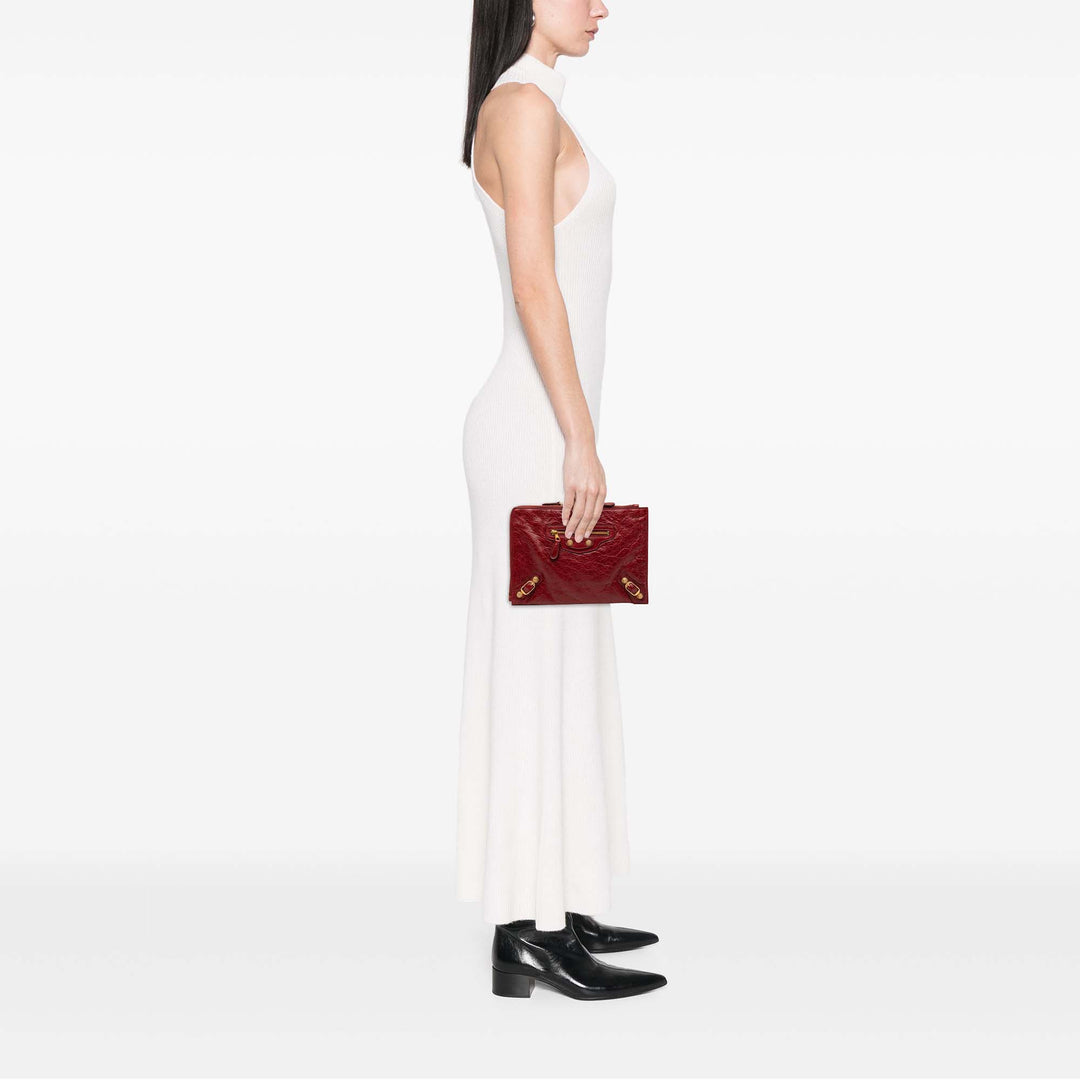 Balenciaga Cuir d’agneau Motocross Giant 12 Zip Around Flat Pochette