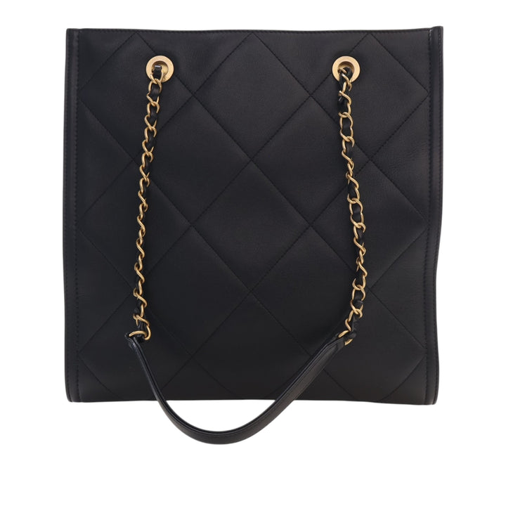 CC Matelassé Cabas Cuir d'agneau Noir