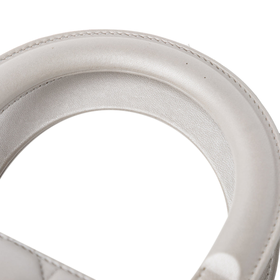 Medium Lambskin Cannage Lady Dior Gray - Gaby Paris