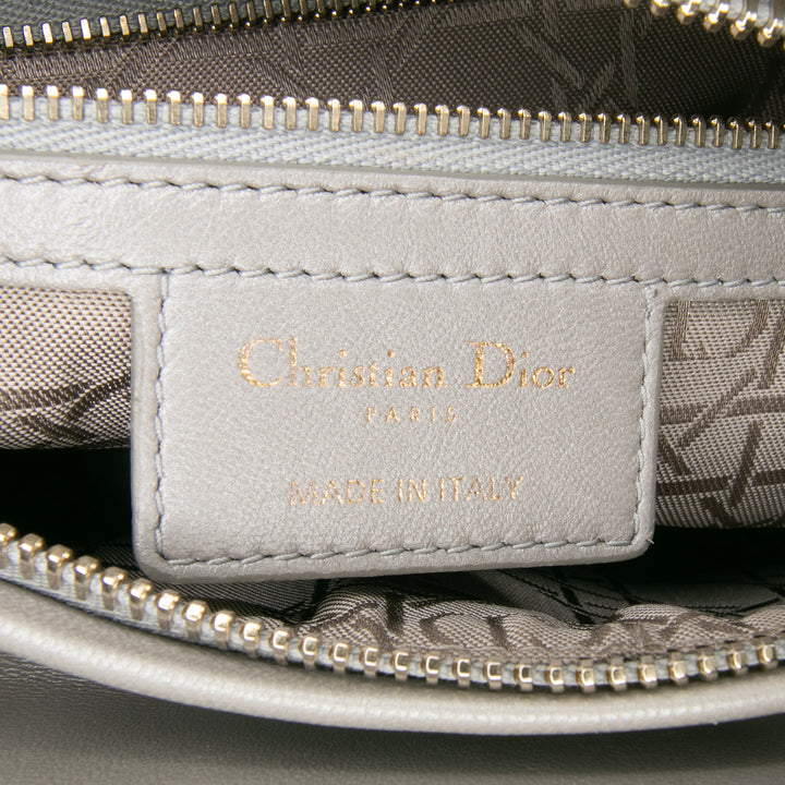 Medium Lambskin Cannage Lady Dior Gray - Gaby Paris