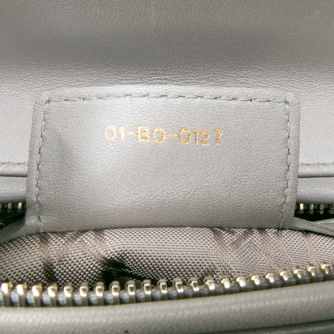 Medium Lambskin Cannage Lady Dior Gray - Gaby Paris