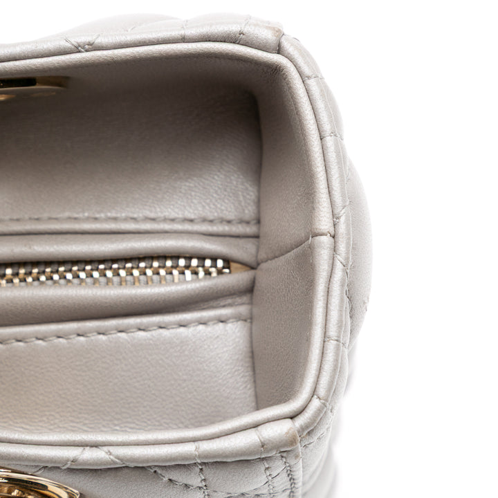 Medium Lambskin Cannage Lady Dior Gray - Gaby Paris