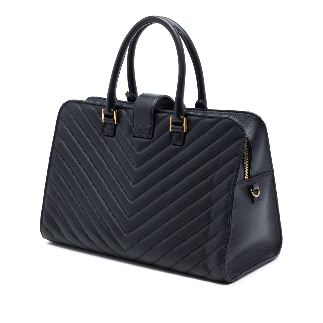 Saint Laurent Medium Chevron Cuir de veau Monogram Cabas