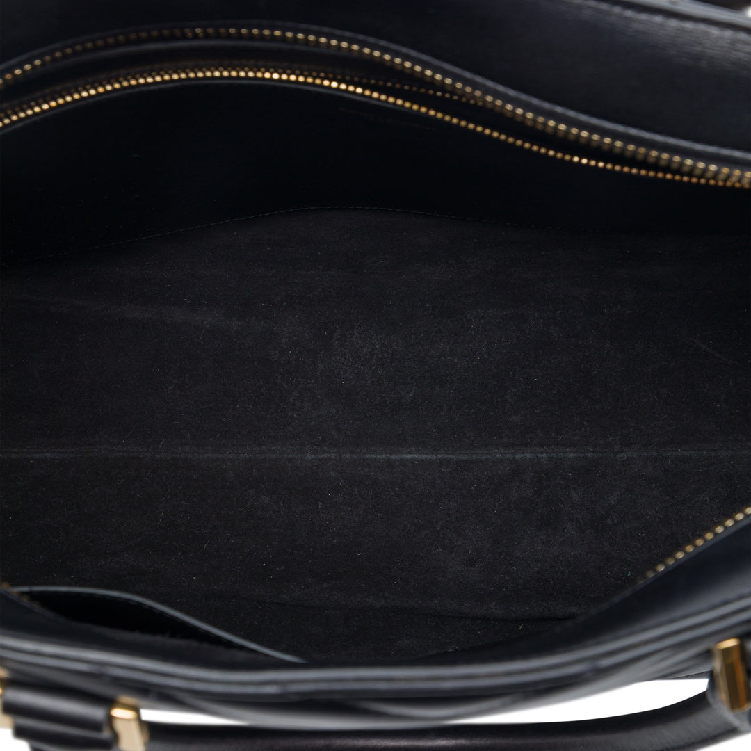 Saint Laurent Medium Chevron Cuir de veau Monogram Cabas
