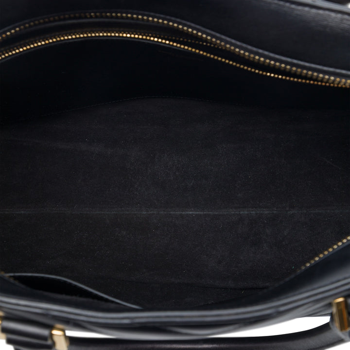 Saint Laurent Medium Chevron Cuir de veau Monogram Cabas