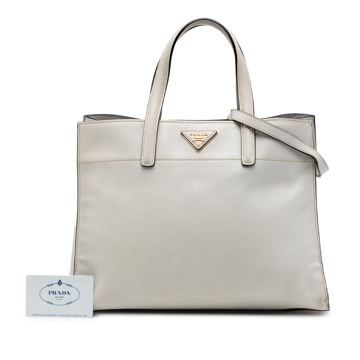 Prada Saffiano Soft Triple Pocket Cabas