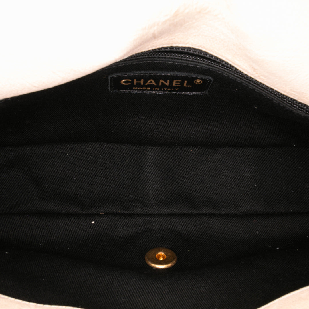 Medium Chevron Wrinkled Calfskin Medallion Charm Flap Brown - Gaby Paris