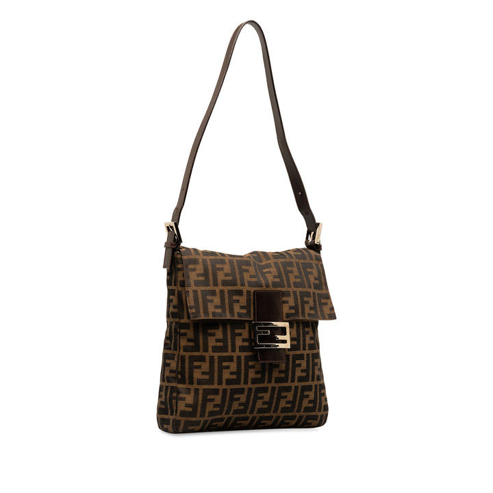 Zucca Canvas Shoulder Bag Brown - Gaby Paris