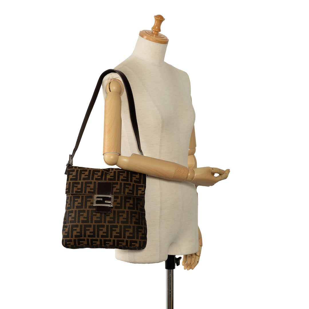 Zucca Canvas Shoulder Bag Brown - Gaby Paris