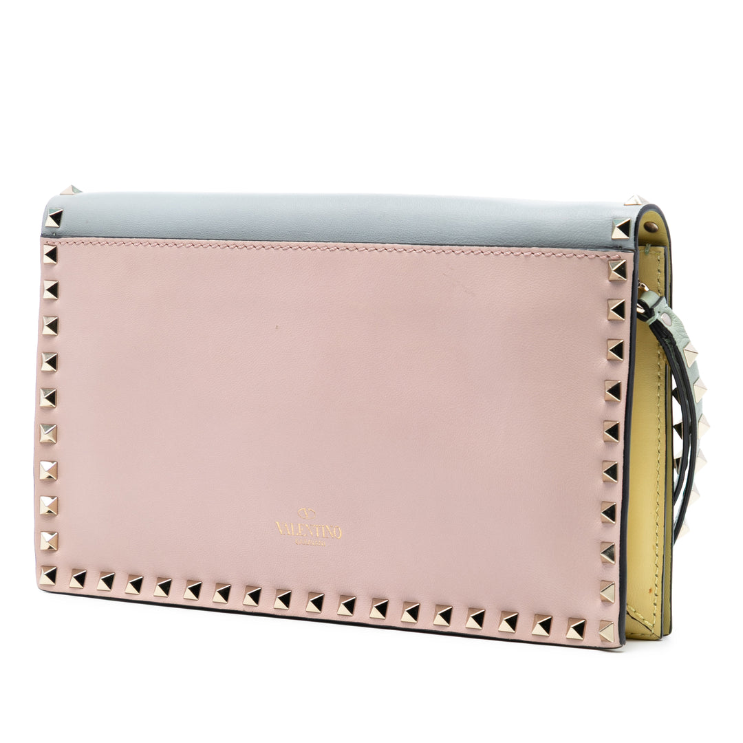 Valentino Tricolor Rockstud Wristlet Pochette