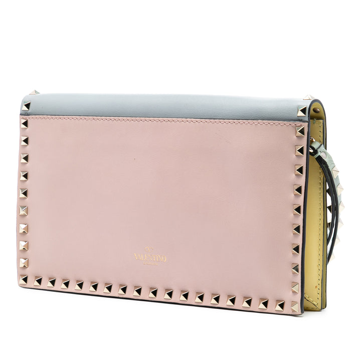 Valentino Tricolor Rockstud Wristlet Pochette