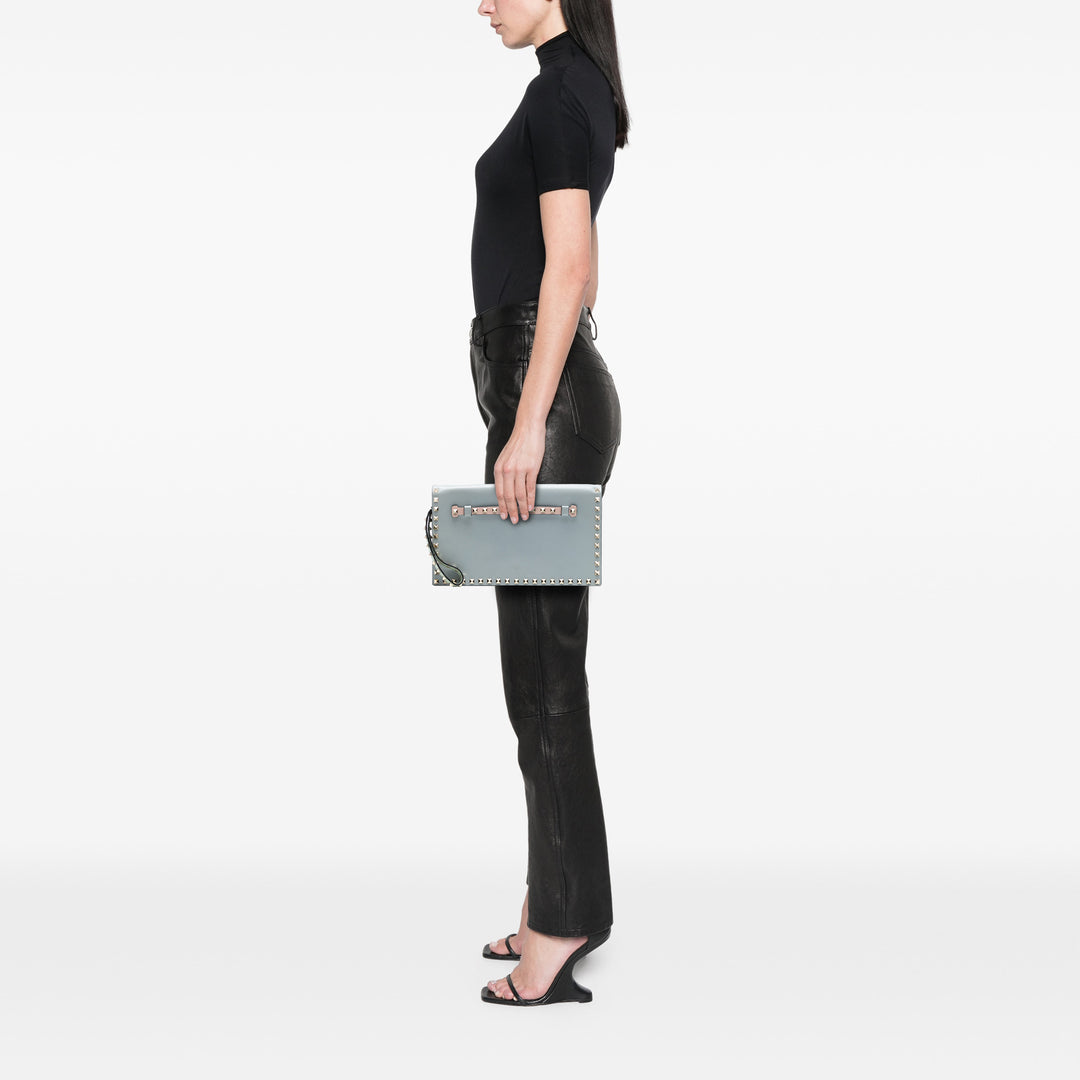Valentino Tricolor Rockstud Wristlet Pochette
