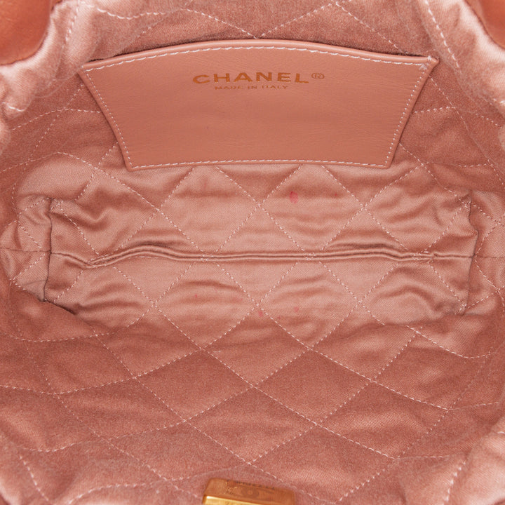 Mini Metallic Quilted Calfskin 22 Satchel Pink - Gaby Paris