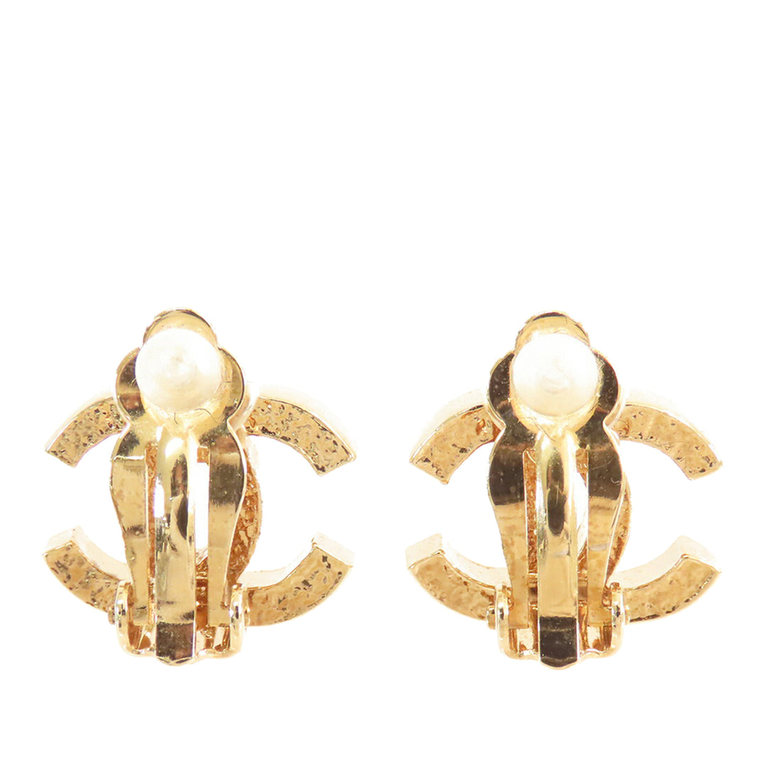 Chanel plaqué CC Clip on Boucles d’oreilles