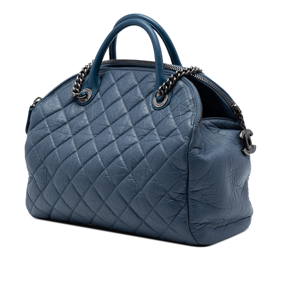 Chanel CC Matelassé vieilli Sac bowling Cuir de veau