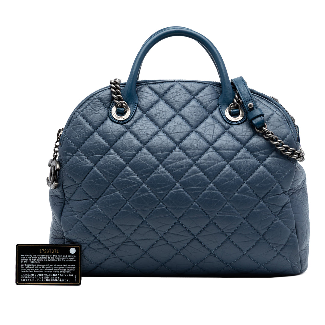 Chanel CC Matelassé vieilli Sac bowling Cuir de veau