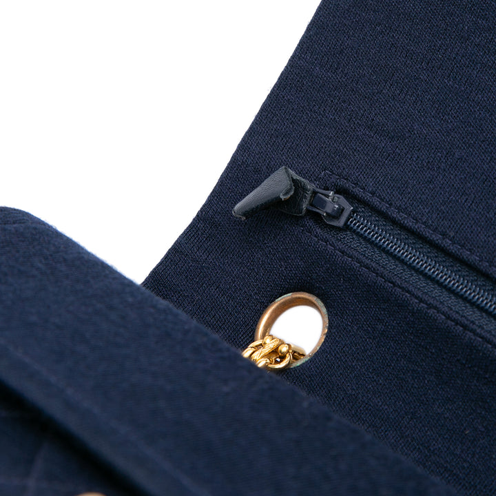 Chanel Medium Classic Jersey Double rabat Bleu – GABY PARIS Authentique
