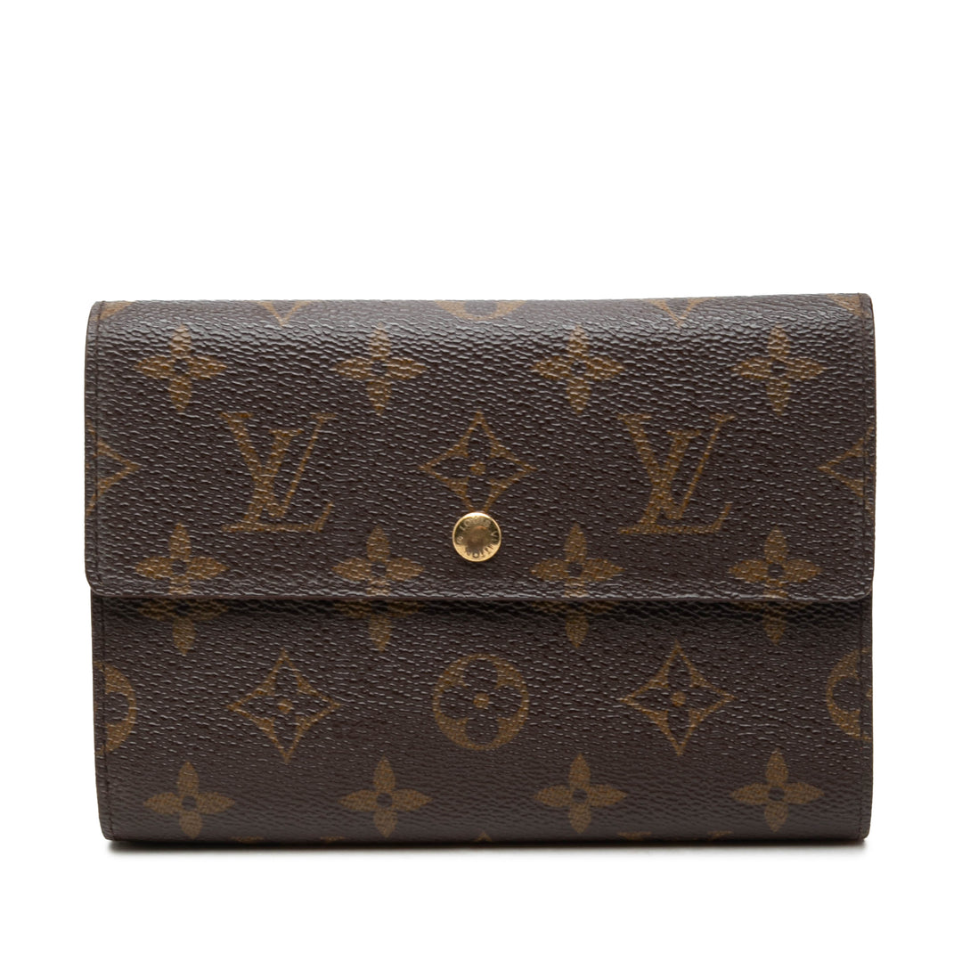 Louis Vuitton Porte Tresor Etui Papiers Portefeuille Monogram Marron – vue principale – GABY PARIS