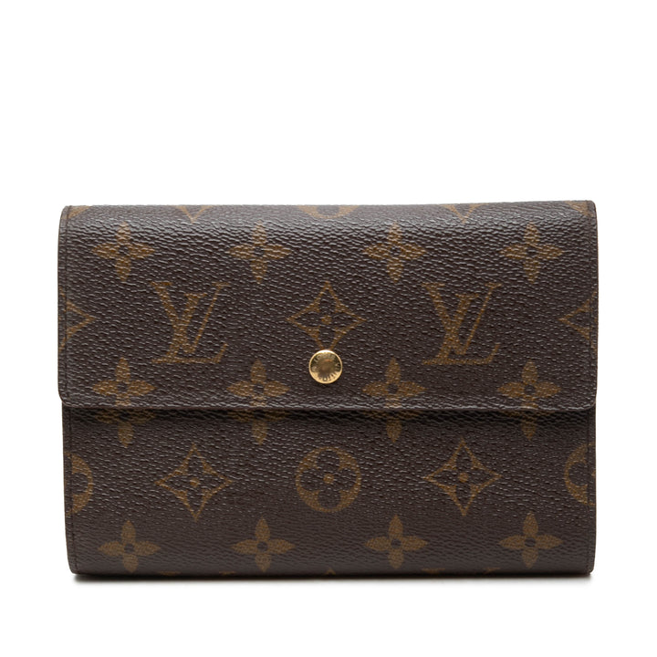 Louis Vuitton Porte Tresor Etui Papiers Portefeuille Monogram Marron – vue principale – GABY PARIS