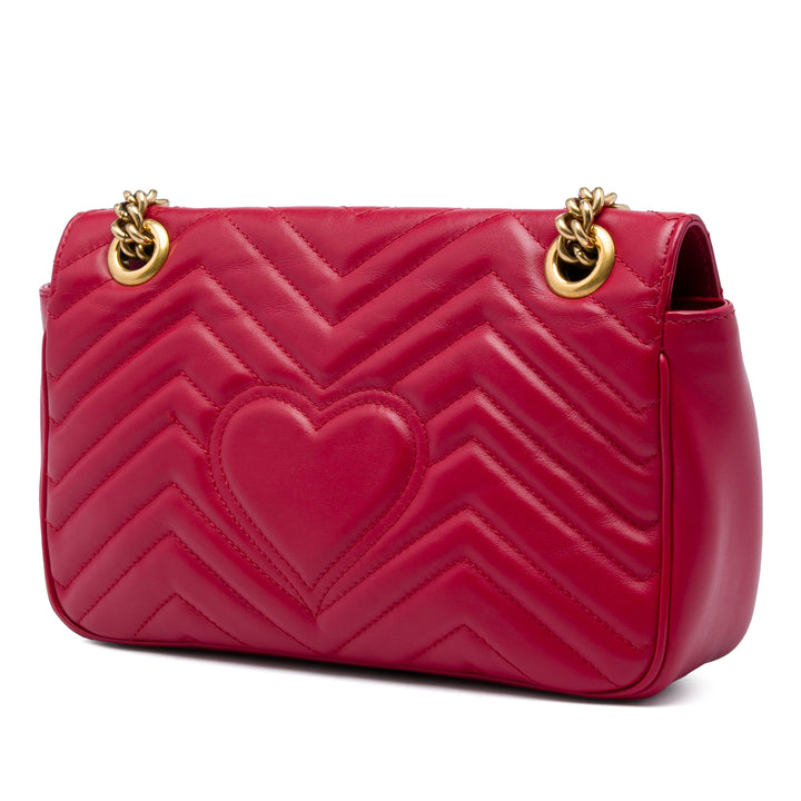 Gucci Sac porté épaule GG Marmont Matelasse Moyen Cuir de veau Rouge – vue 2 – GABY PARIS