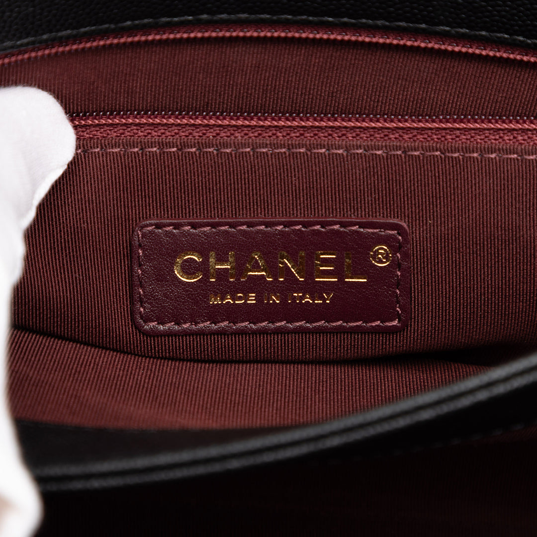 Chanel CC Surpiqué Caviar et Daim Lady Coco à rabat