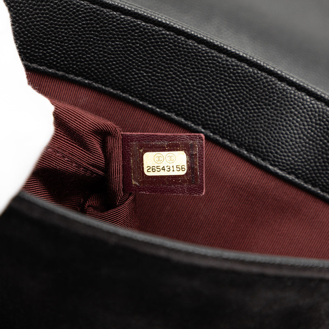 Chanel CC Surpiqué Caviar et Daim Lady Coco à rabat