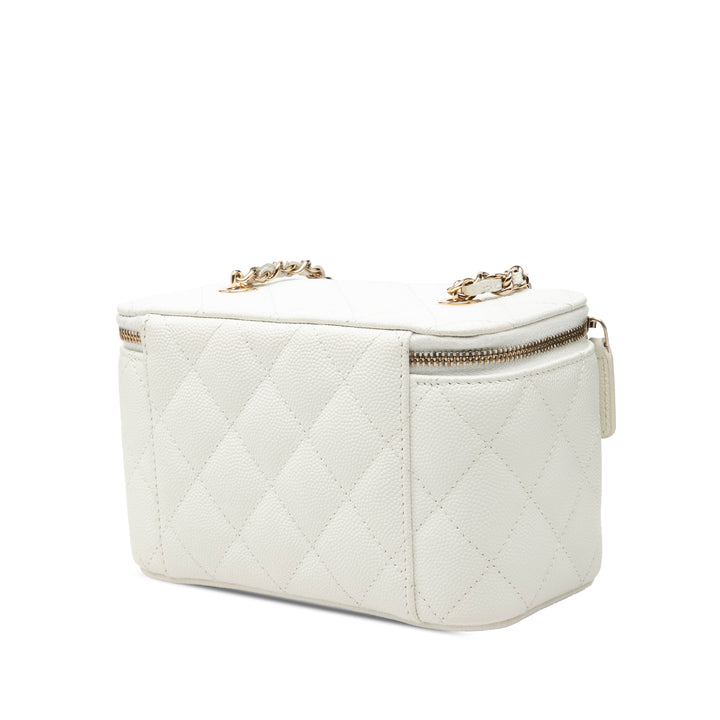 Chanel Matelassé Vanity avec chaîne Petit Cuir caviar