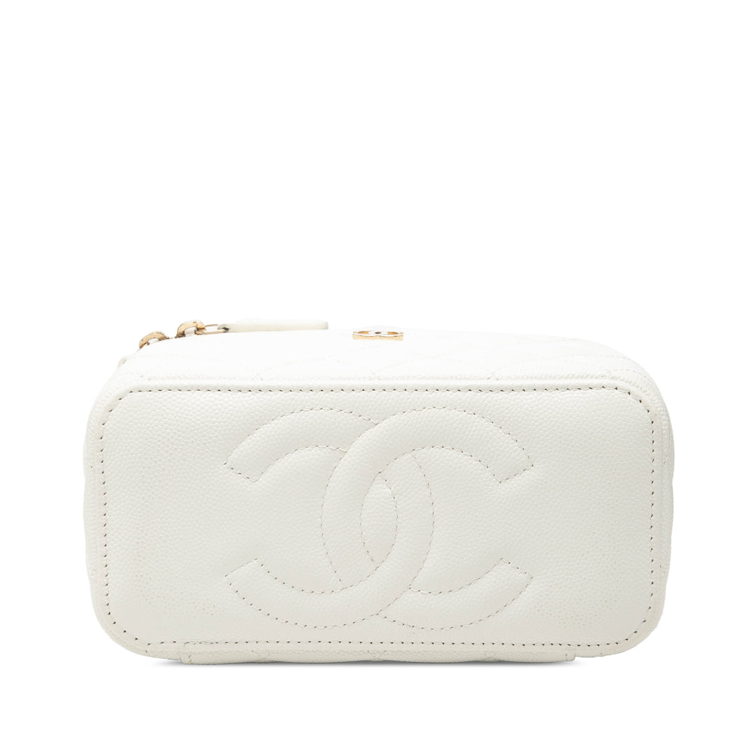 Chanel Matelassé Vanity avec chaîne Petit Cuir caviar